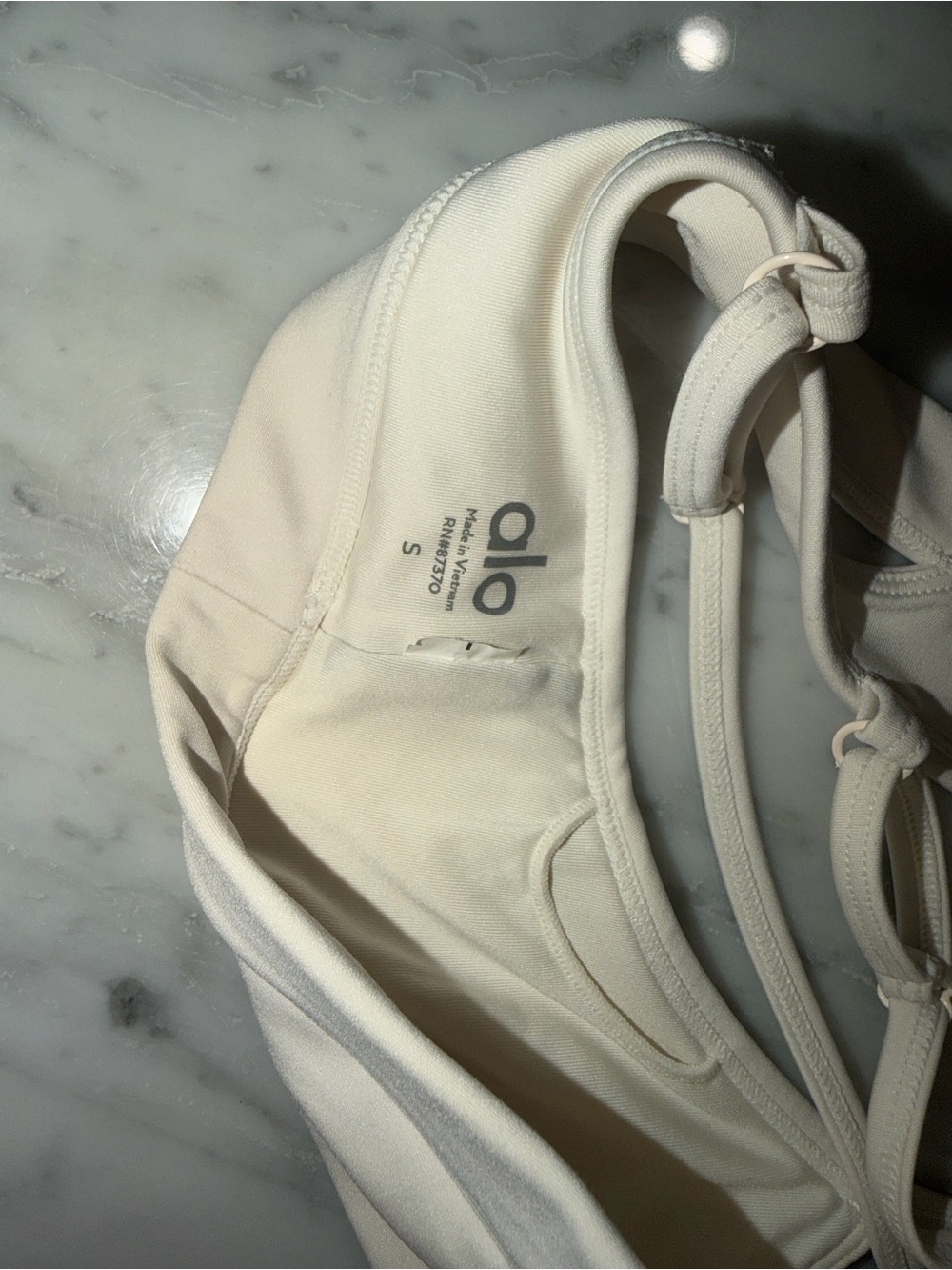 ALO Yoga Cream Strappy Sports Bralette - Picture 3 of 3